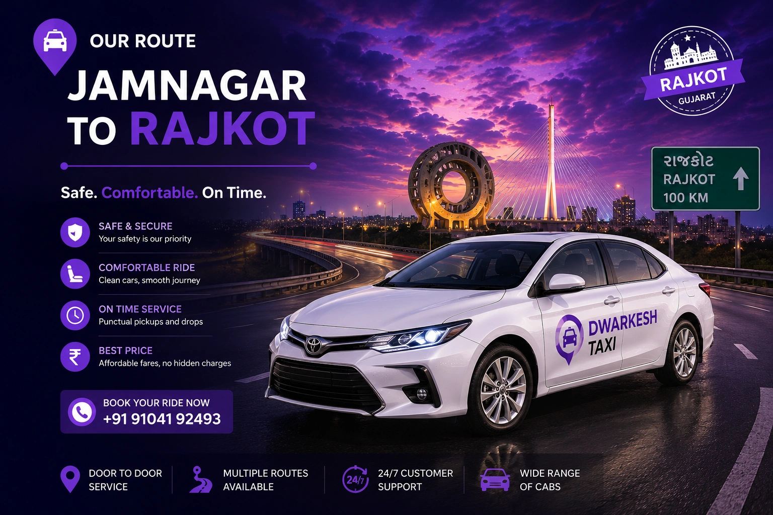 Jamnagar to Rajkot cab